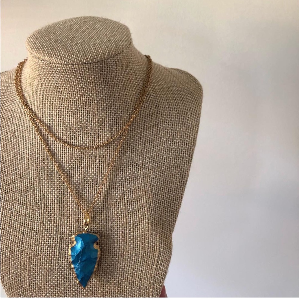 blue arrow head necklace